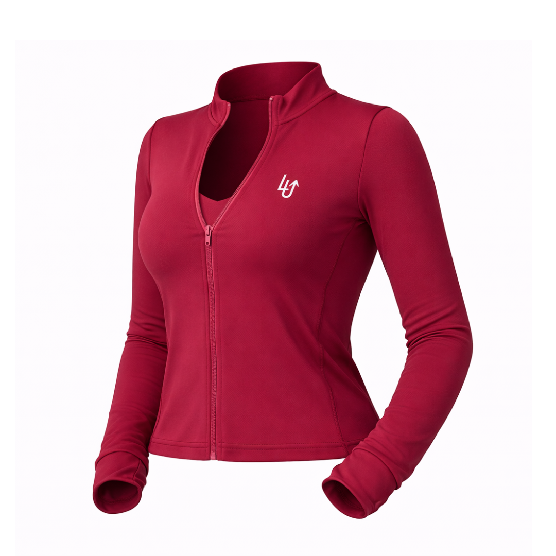 SMOOTH TRAINING JACKET WOMAN - BURGUNDY