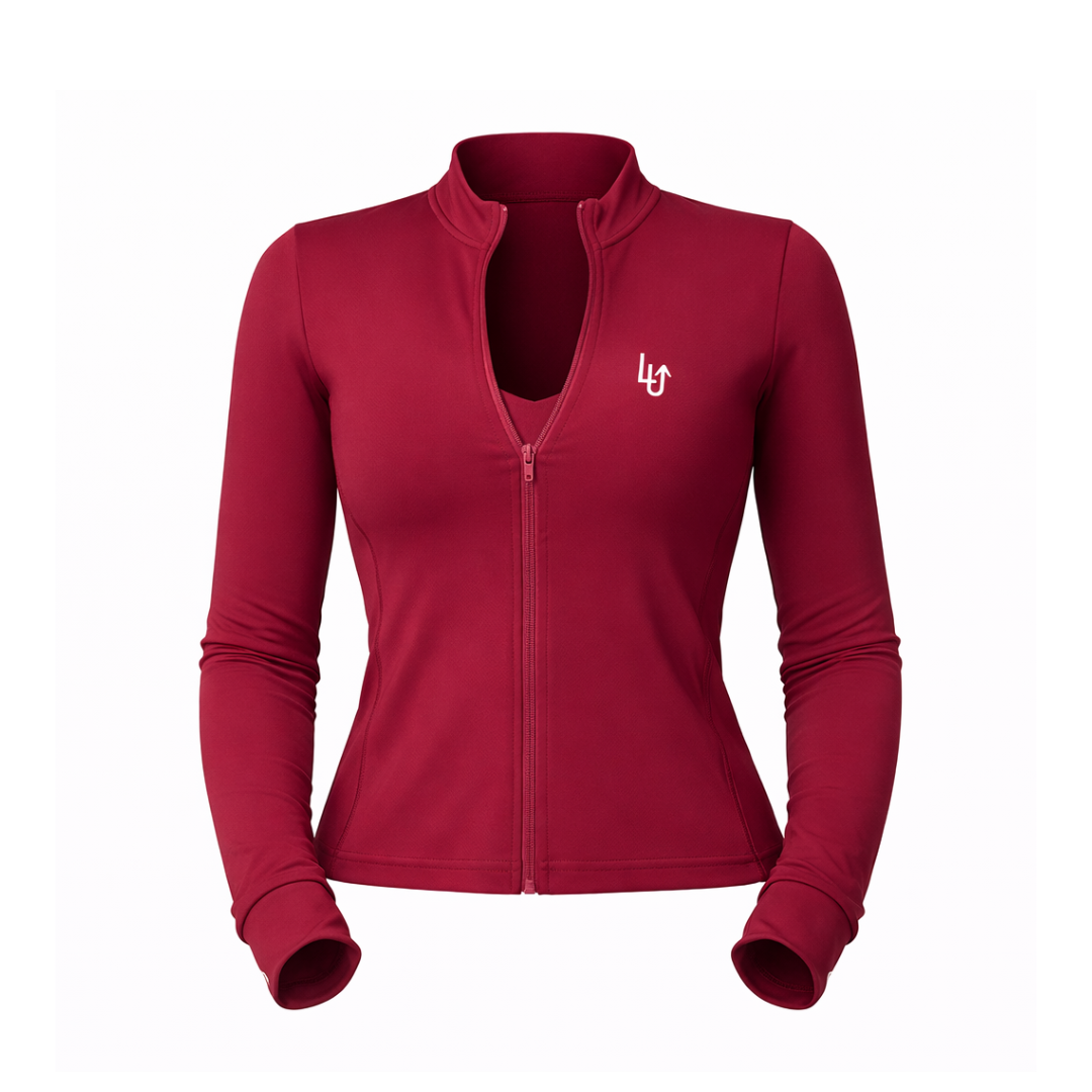 SMOOTH TRAINING JACKET WOMAN - BURGUNDY
