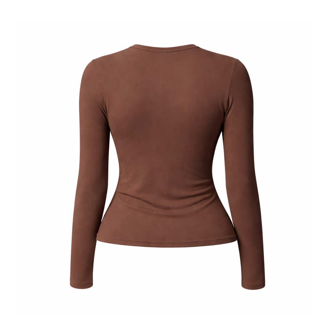 FALL/WINTER LONG SLEEVE SHIRT WOMAN - BROWN