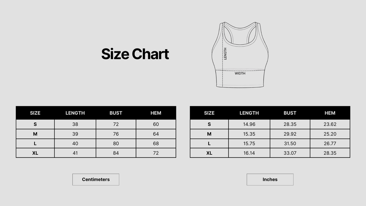 COREMOTION SPORTTOP WOMAN - BLACK Size Chart