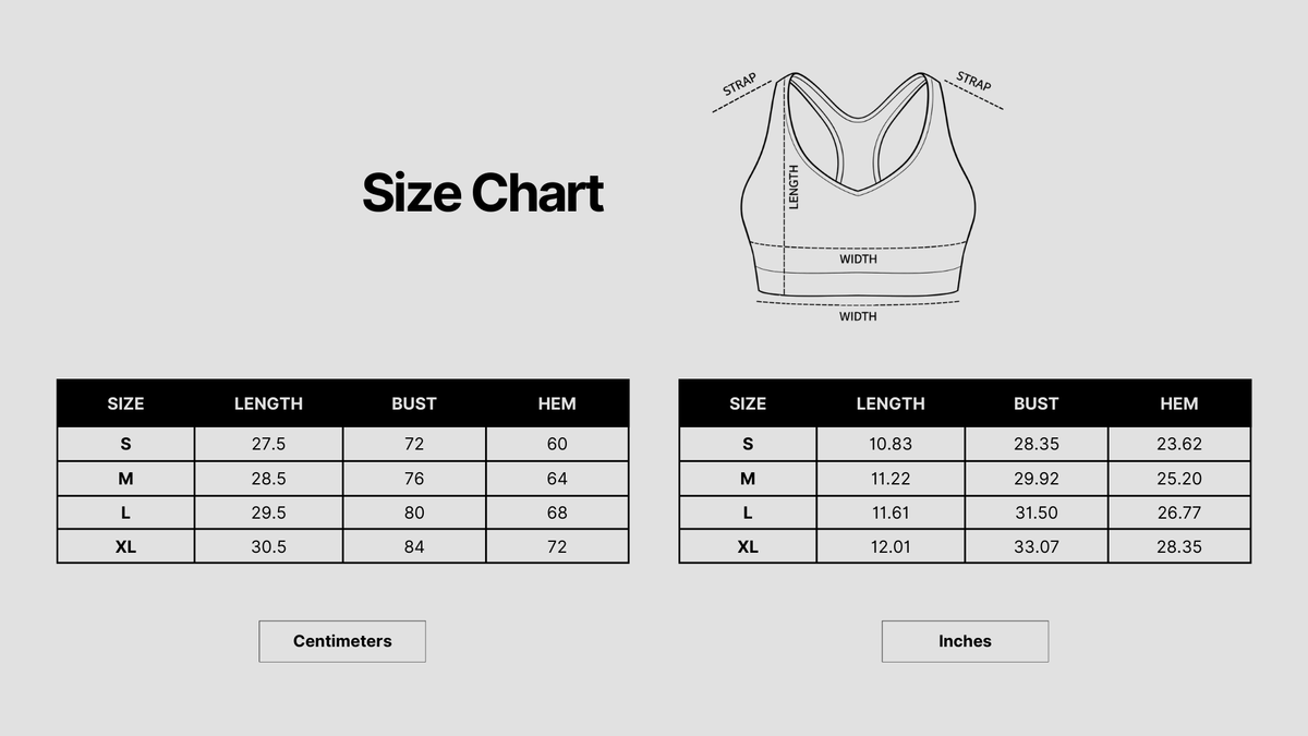 SMOOTH RACERBACK BH WOMAN - BURGUNDY Size Chart