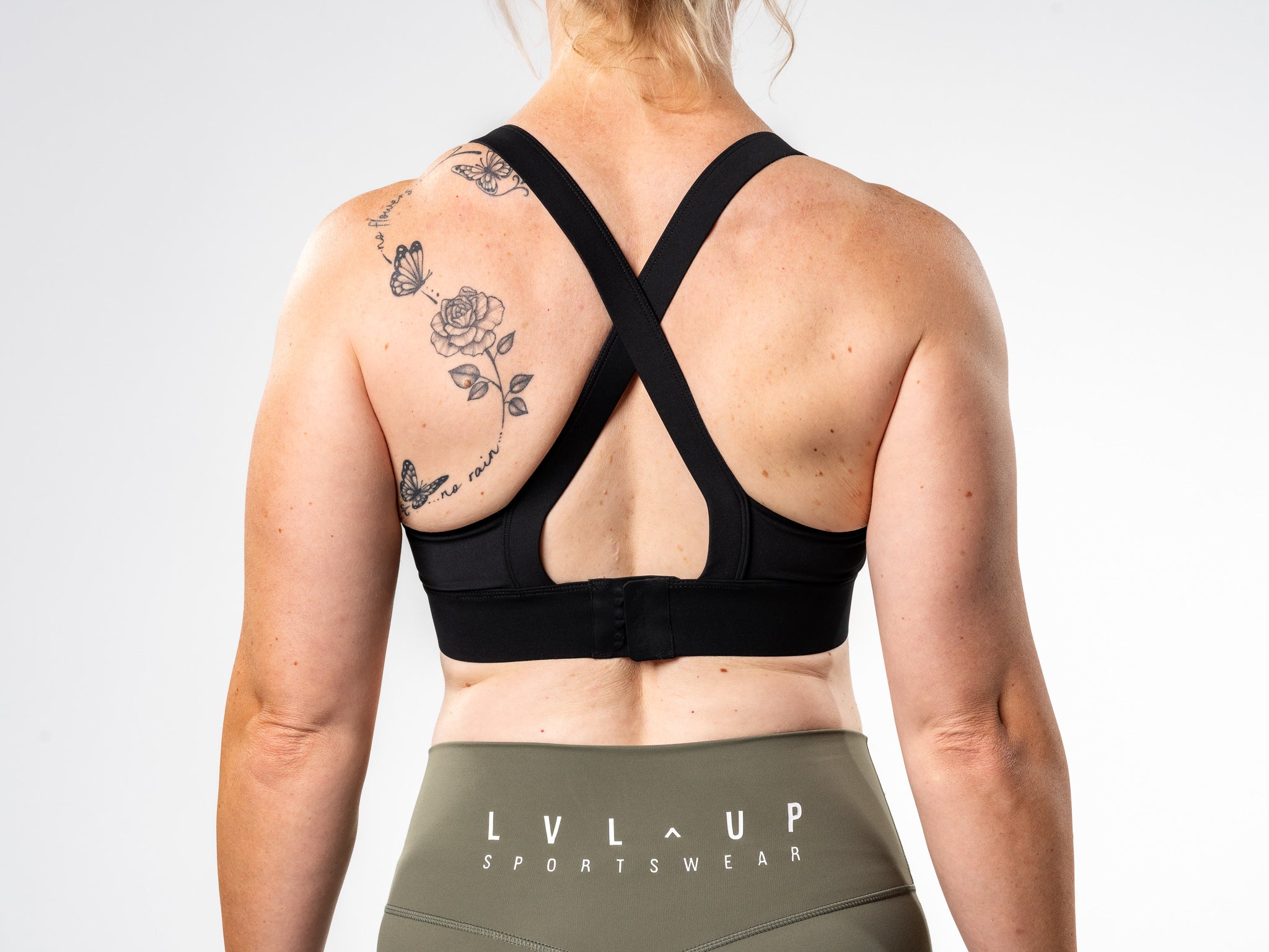 Cross back Bra - Black