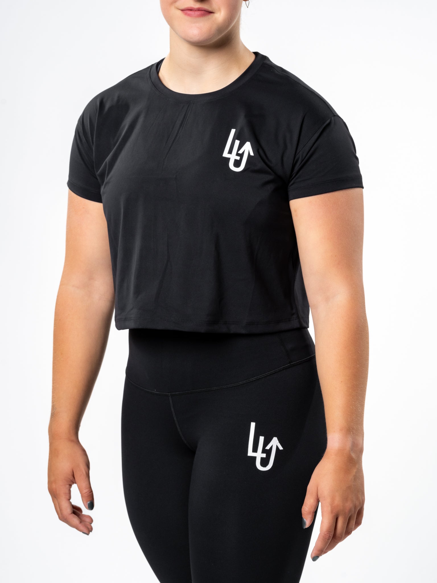 Cropped short sleeve - Black