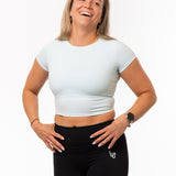 Hybrid Cropped Shirt - Light blue