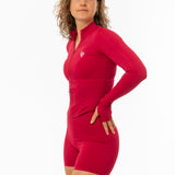 SMOOTH TRAINING JACKET WOMAN - BURGUNDY