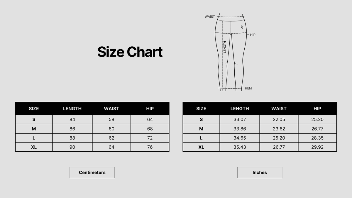 PERFORMANCE LEGGING POCKET WOMAN - BLACK Size Chart