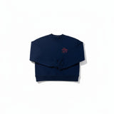 EVERYDAY CROPPED CREWNECK WOMAN - NAVY WITH PRINT